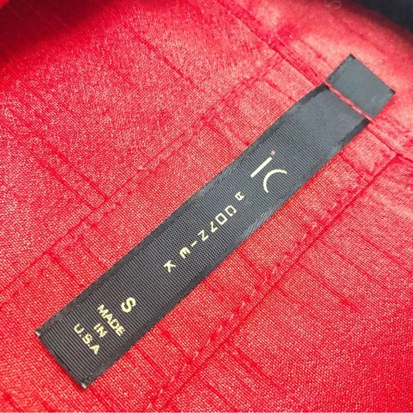 Red A-Line Button-Up Cocktail Blouse / Evening Jacket Sz Sm - Picture 4 of 9